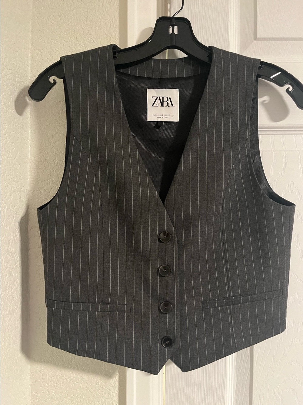 ZARA Charcoal Pinstripe Waistcoat